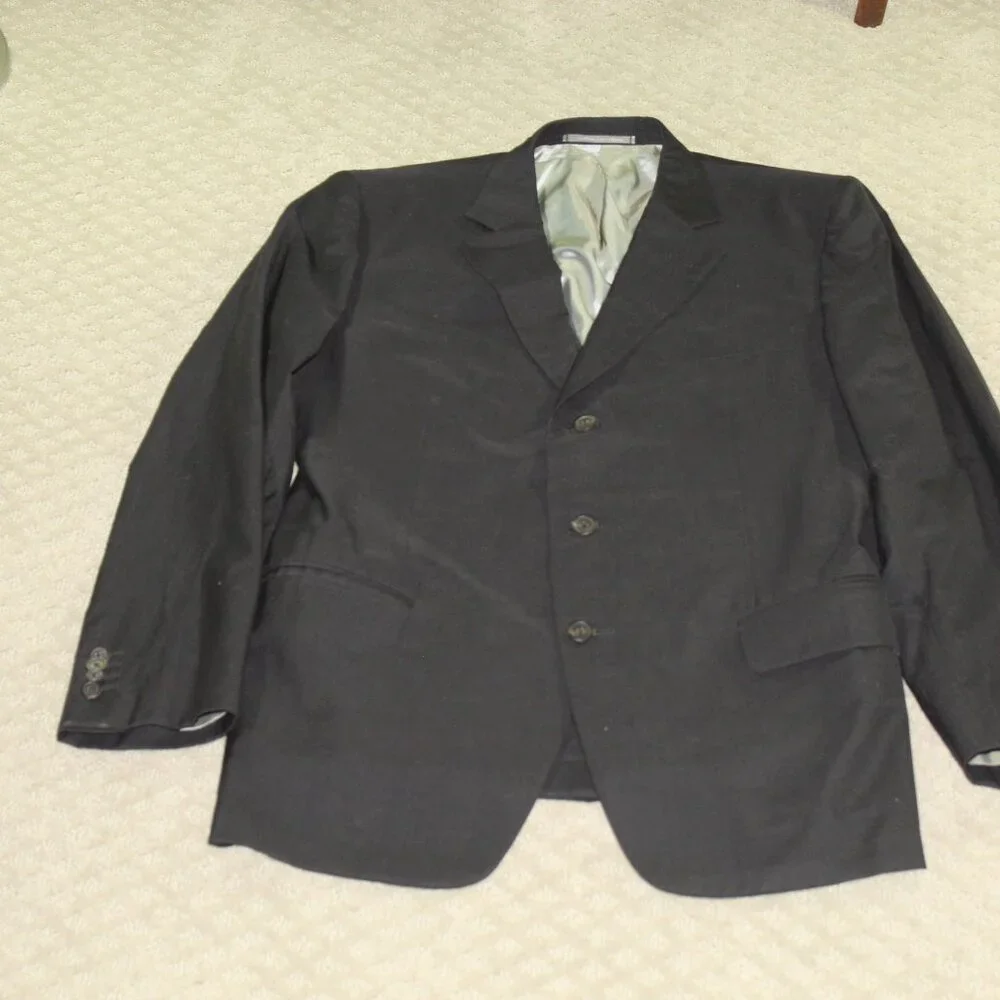 Gucci Blazer Mens Sz 40R Black Wool Cotton All Season Pockets Italy Classic COA